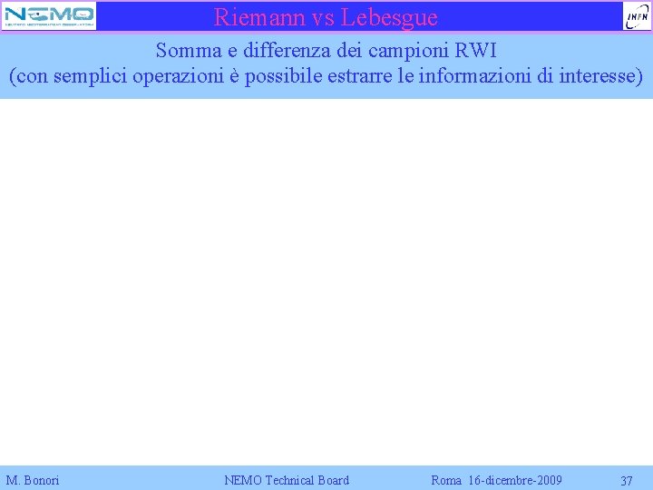 Riemann vs Lebesgue Somma e differenza dei campioni RWI (con semplici operazioni è possibile