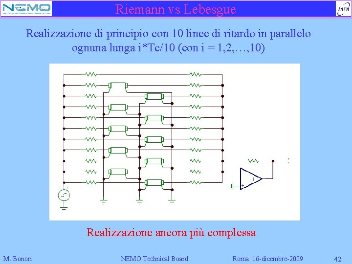 Riemann vs Lebesgue Realizzazione di principio con 10 linee di ritardo in parallelo ognuna