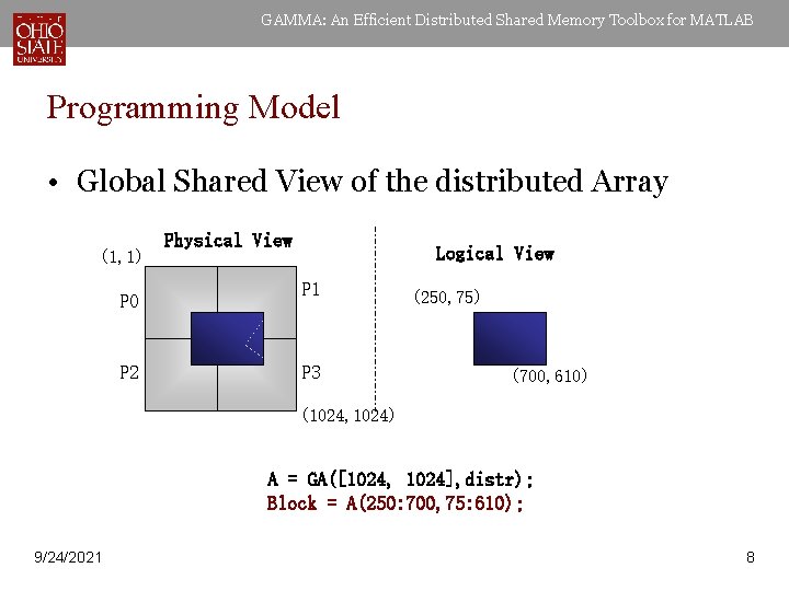 GAMMA: An Efficient Distributed Shared Memory Toolbox for MATLAB Programming Model • Global Shared