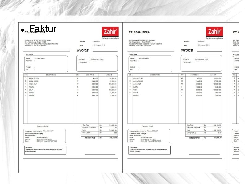  Faktur Bukti transaksi 