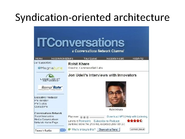 Syndication-oriented architecture 