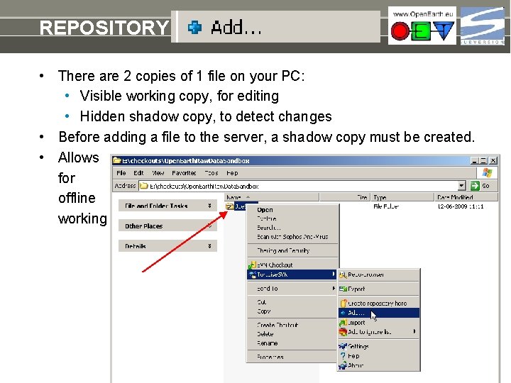 REPOSITORY add a raw dataset • There are 2 copies of 1 file on
