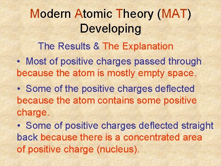 Modern Atomic Theory (MAT) Developing The Results & The Explanation • Most of positive Modern Atomic Theory (MAT) Developing The Results & The Explanation • Most of positive