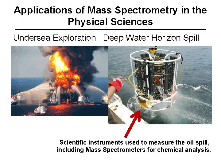 Applications of Mass Spectrometry in the Physical Sciences Undersea Exploration: Deep Water Horizon Spill