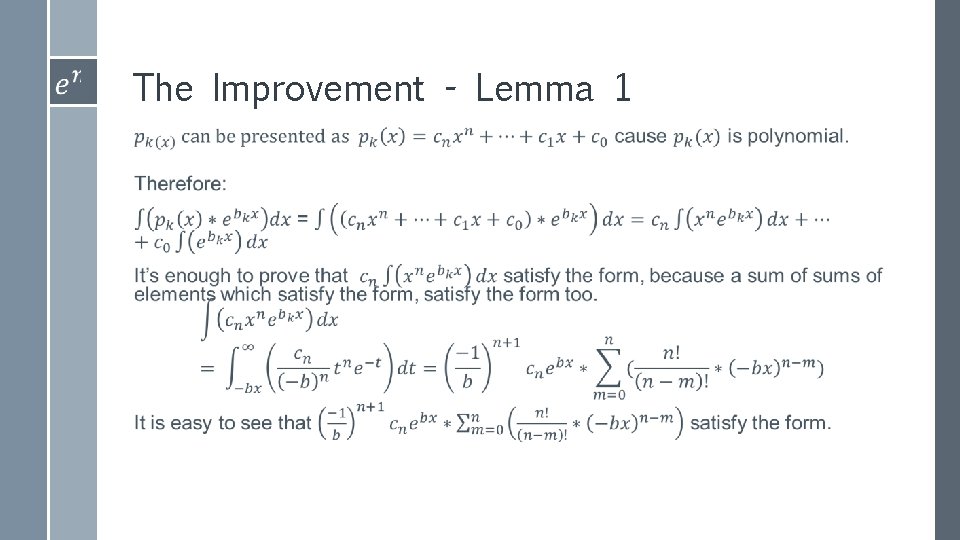 The Improvement - Lemma 1 › 