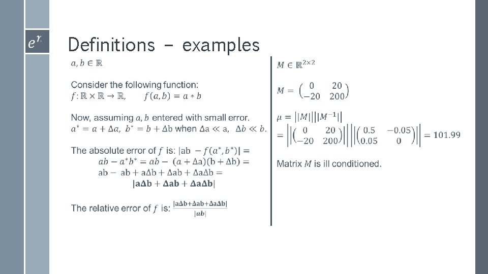 Definitions – examples 