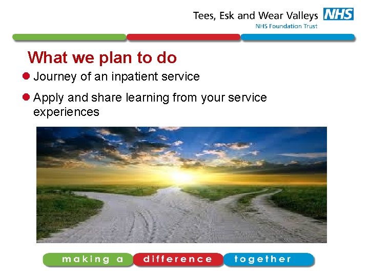 What we plan to do l Journey of an inpatient service l Apply and