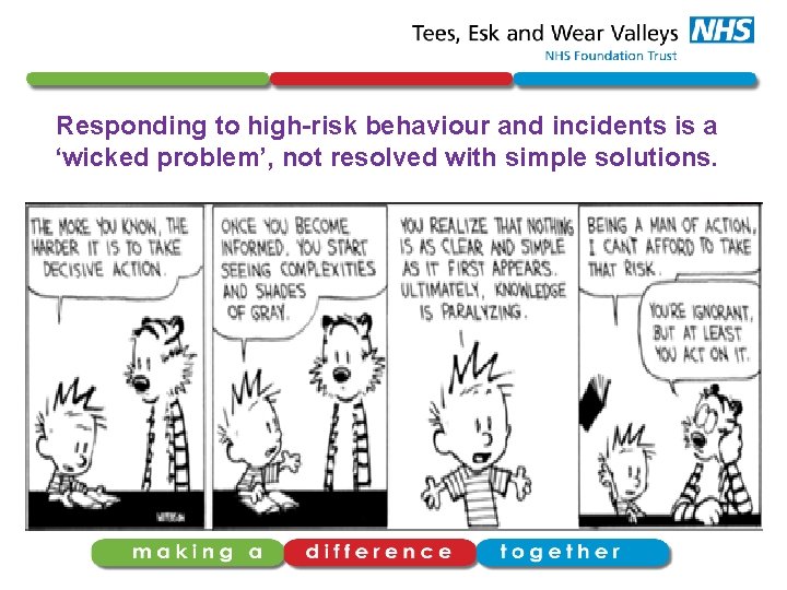 Responding to high-risk behaviour and incidents is a ‘wicked problem’, not resolved with simple