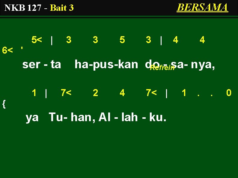 BERSAMA NKB 127 - Bait 3 5< | 3 3 5 3 | 4
