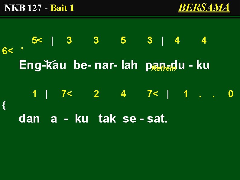 BERSAMA NKB 127 - Bait 1 5< | 3 3 5 3 | 4