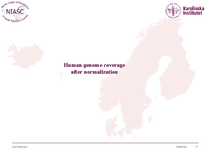 Human genome coverage after normalization Davit Bzhalava 24/09/2021 17 