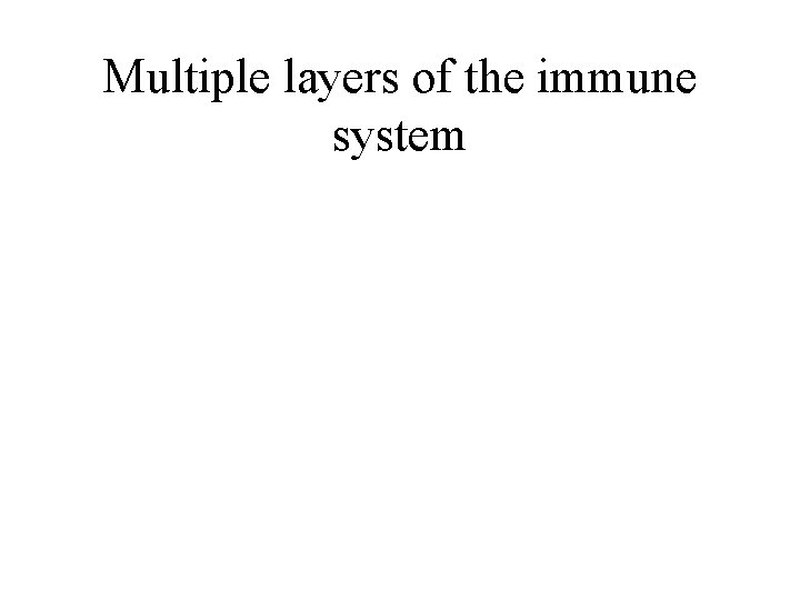 Multiple layers of the immune system 