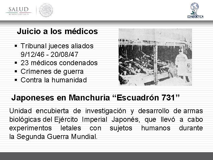 Juicio a los médicos § Tribunal jueces aliados 9/12/46 - 20/08/47 § 23 médicos