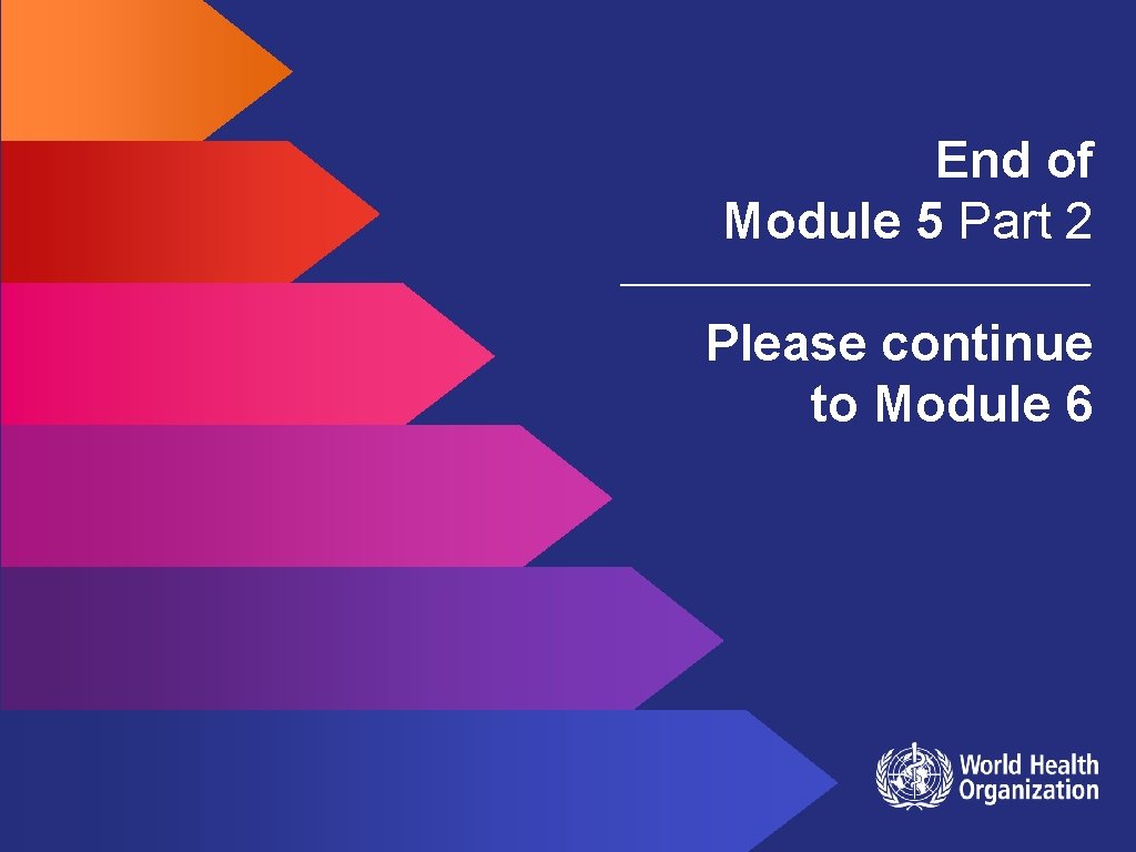 End of Module 5 Part 2 Please continue to Module 6 