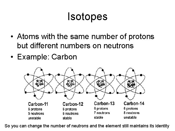 Isotopes • Atoms with the same number of protons but different numbers on neutrons
