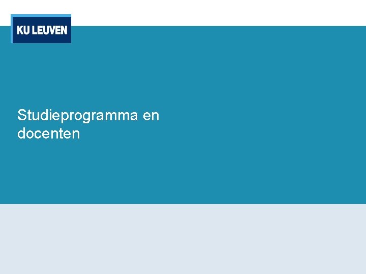 Studieprogramma en docenten 