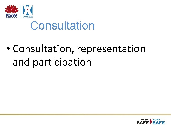Consultation • Consultation, representation and participation Consultation • Consultation, representation and participation