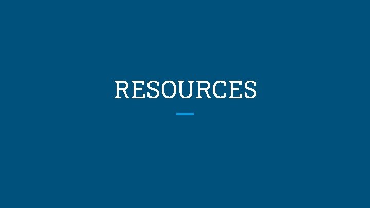 RESOURCES 