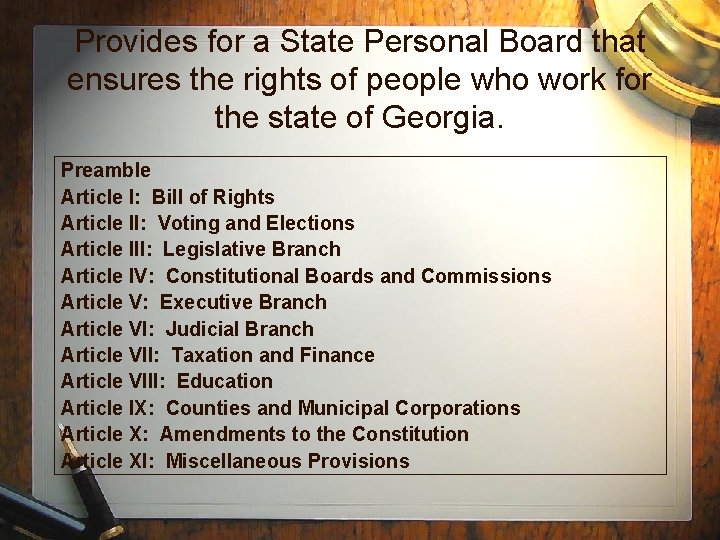 Provides for a State Personal Board that ensures the rights of people who work