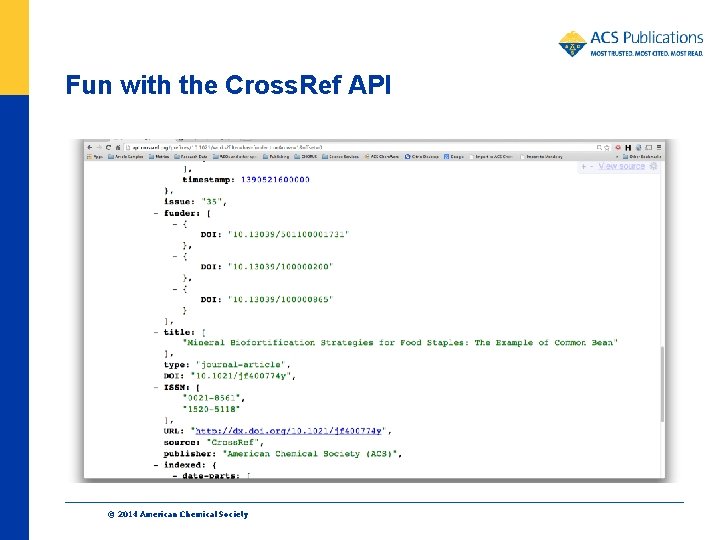 Fun with the Cross. Ref API © 2014 American Chemical Society 