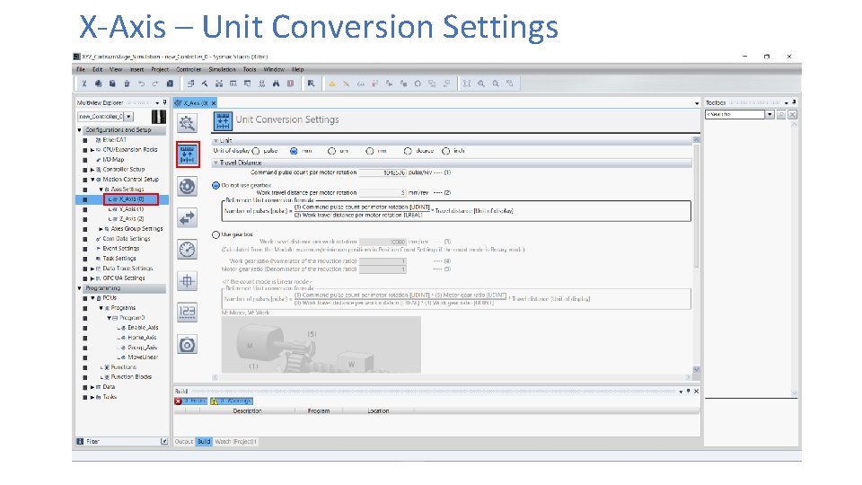 X-Axis – Unit Conversion Settings 