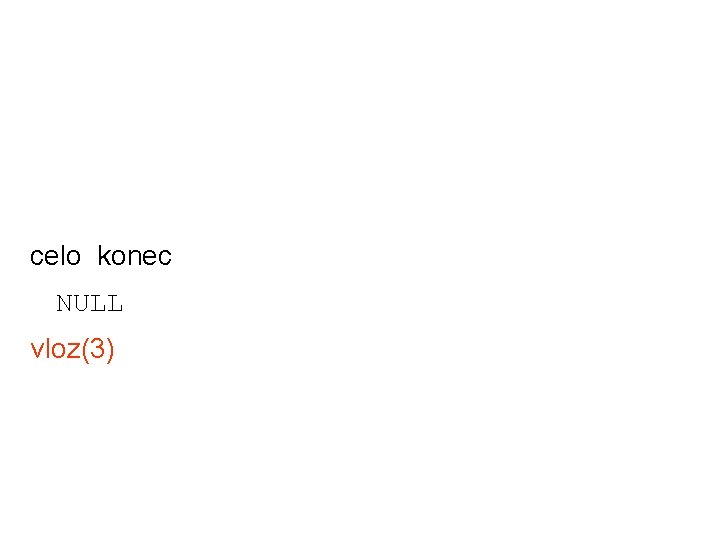 celo konec NULL vloz(3) 