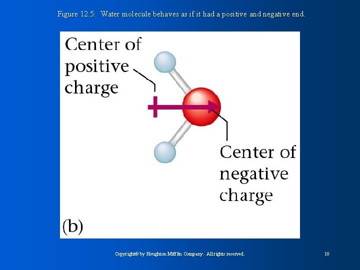 Figure 12. 5: Water molecule behaves as if it had a positive and negative