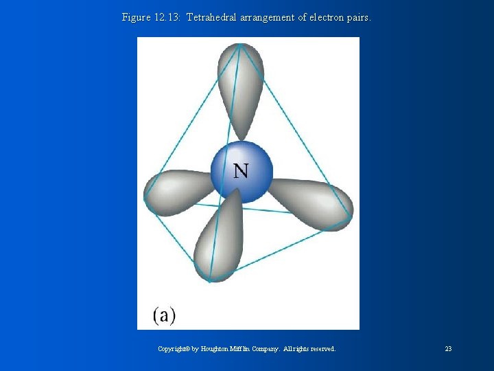 Figure 12. 13: Tetrahedral arrangement of electron pairs. Copyright© by Houghton Mifflin Company. All