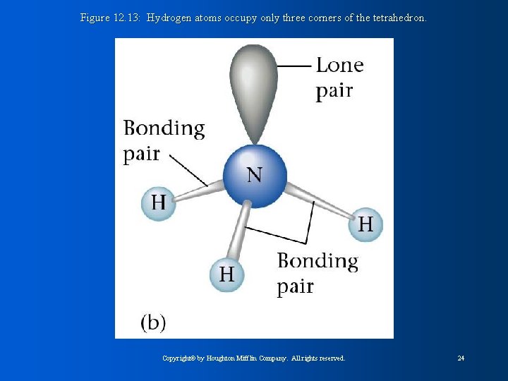 Figure 12. 13: Hydrogen atoms occupy only three corners of the tetrahedron. Copyright© by