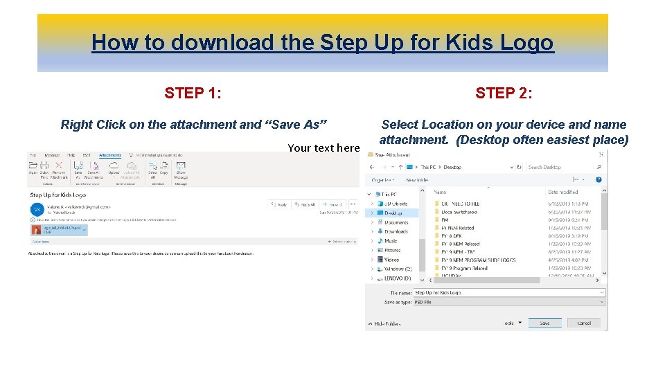 How to download the Step Up for Kids Logo STEP 1: STEP 2: Right