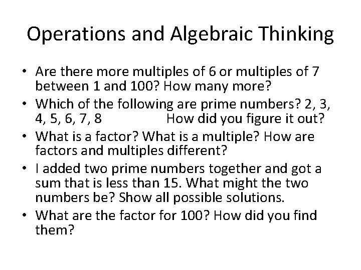 th 4 Grade Math Journals Numbers and Operations