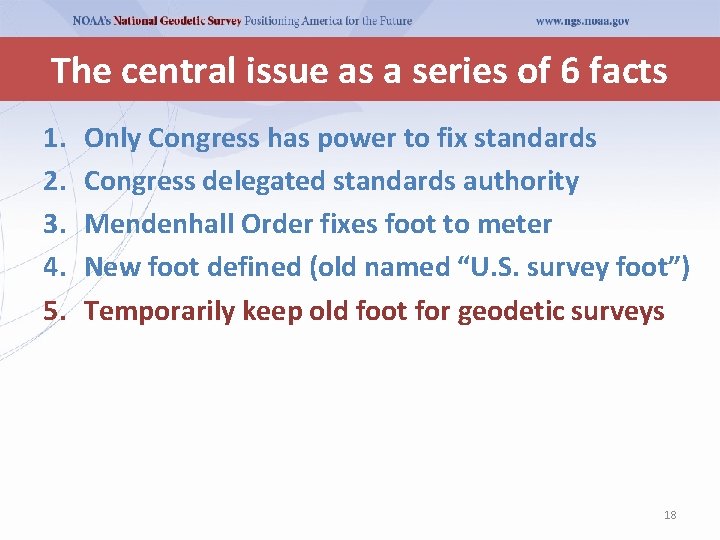 The central issue as a series of 6 facts 1. 2. 3. 4. 5. The central issue as a series of 6 facts 1. 2. 3. 4. 5.