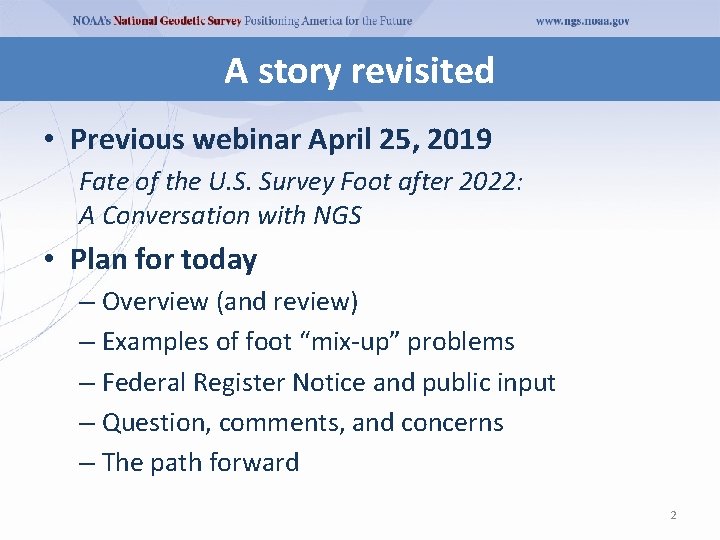A story revisited • Previous webinar April 25, 2019 Fate of the U. S. A story revisited • Previous webinar April 25, 2019 Fate of the U. S.