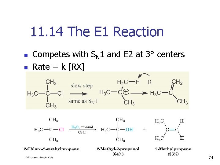 11. 14 The E 1 Reaction n n Competes with SN 1 and E