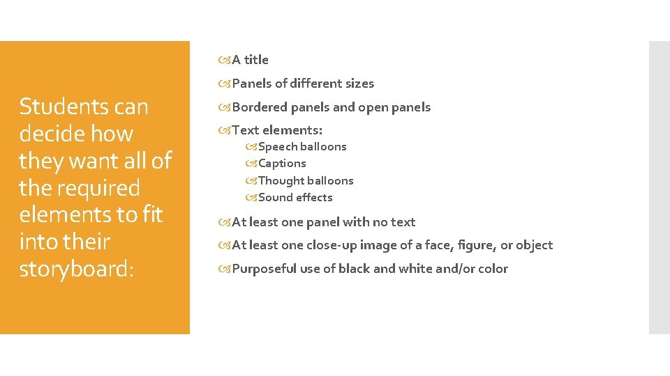  A title Students can decide how they want all of the required elements