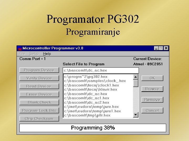 Programator PG 302 Programiranje 