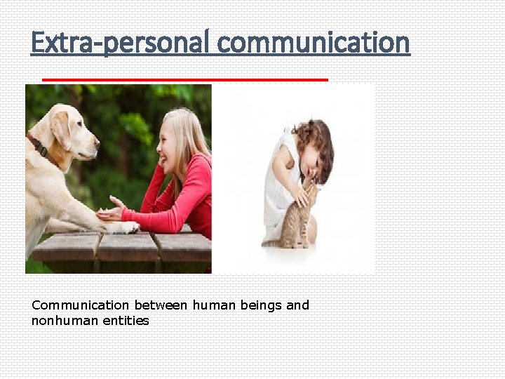 Extra-personal communication Communication between human beings and nonhuman entities 