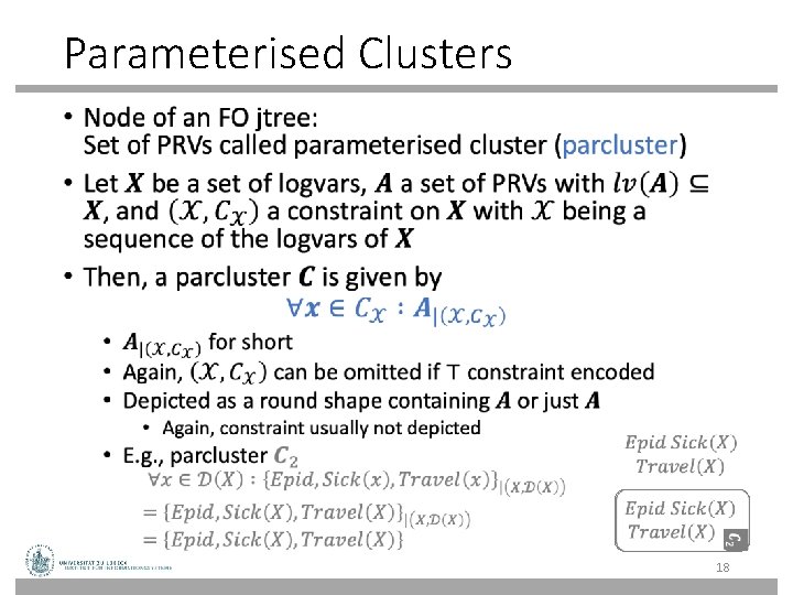 Parameterised Clusters • 18 