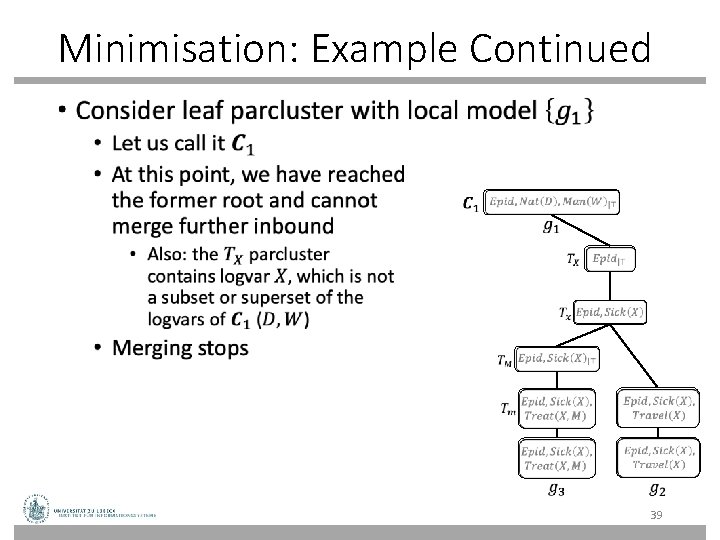 Minimisation: Example Continued • 39 