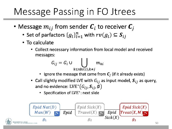 Message Passing in FO Jtrees • 50 