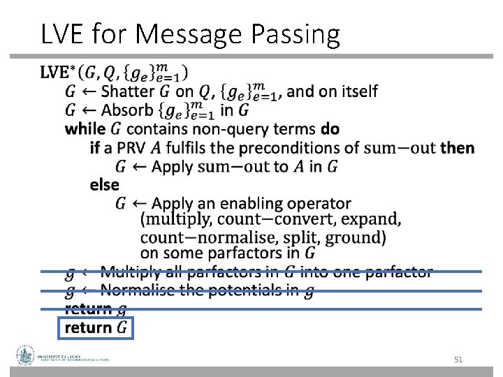 LVE for Message Passing • 51 