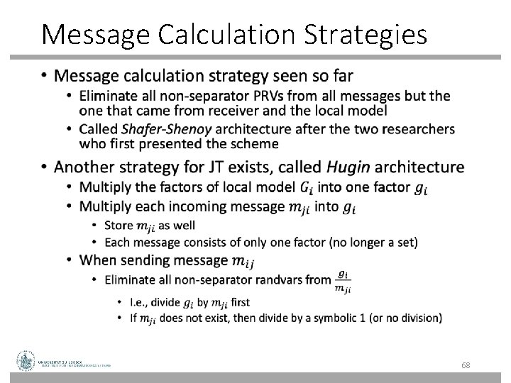 Message Calculation Strategies • 68 
