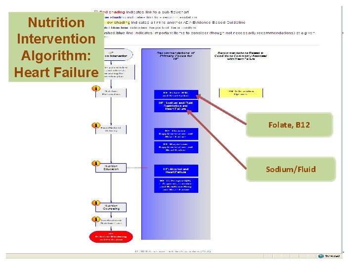 Nutrition Intervention Algorithm: Heart Failure Folate, B 12 Sodium/Fluid 