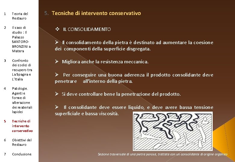 5. Tecniche di intervento conservativo 1 Teoria del Restauro 2 Il caso di studio