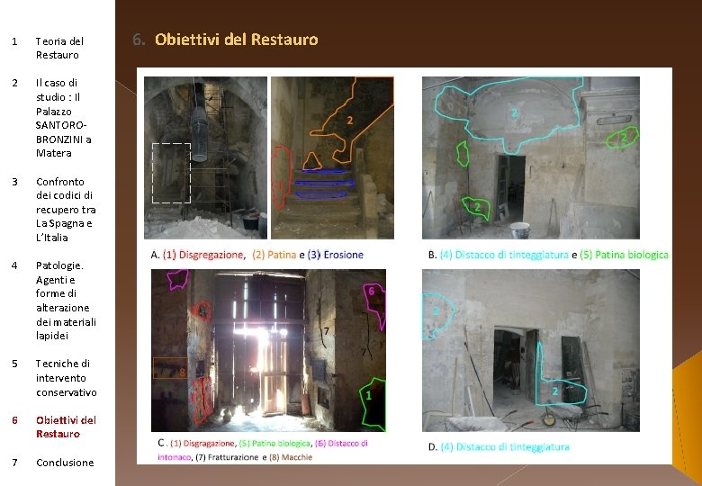 1 Teoria del Restauro 2 Il caso di studio : Il Palazzo SANTOROBRONZINI a