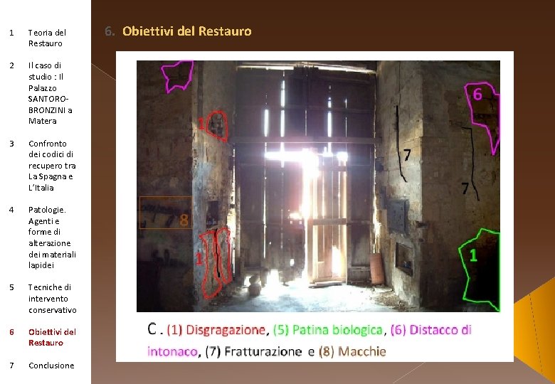 1 Teoria del Restauro 2 Il caso di studio : Il Palazzo SANTOROBRONZINI a