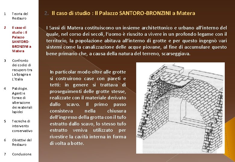 1 Teoria del Restauro 2 Il caso di studio : Il Palazzo SANTOROBRONZINI a