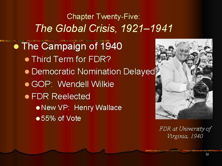 Chapter Twenty-Five: The Global Crisis, 1921– 1941 l The Campaign of 1940 l Third