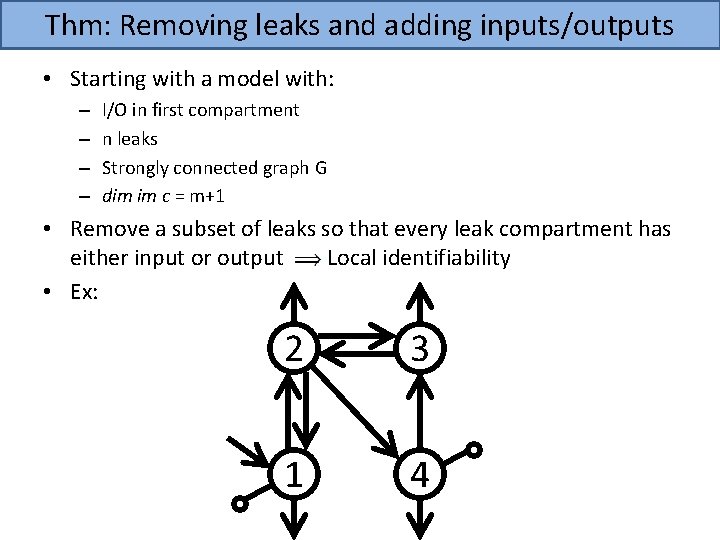 Thm: Removing leaks and adding inputs/outputs • Starting with a model with: – –