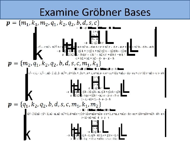 Examine Gröbner Bases 